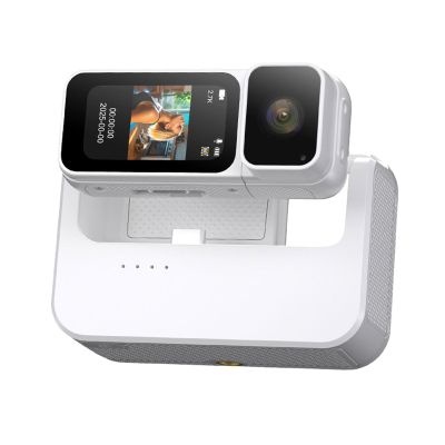 VBESTLIFE 2.7K Thumb Action Camera with Audio Recording Wearable,1.47in HD Display, 180 Rotating Lens, with Camera Charging Case for Vlogging and Pet Walking (White)