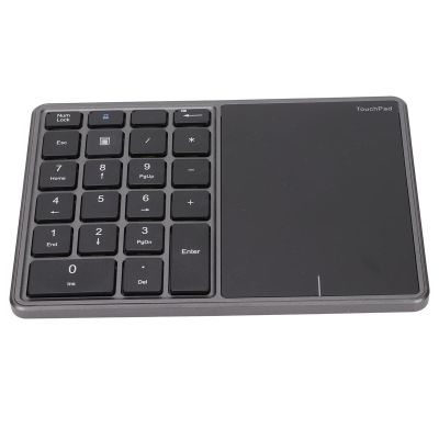 Fydun Wireless Numeric Keypad with Touchpad - 22 Keys Dual Mode Connection Laptop, PC & - Type C Interface, Compatible with, & OS X (Gray)