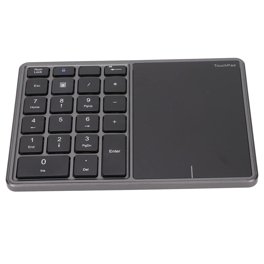 Fydun Wireless Numeric Keypad with Touchpad - 22 Keys Dual Mode Connection Laptop, PC & - Type C Interface, Compatible with, & OS X (Gray)