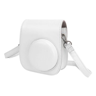 aqxreight Protective Camera Bag PU Case for 12 with Album Colorful Frames and Stickers (White)
