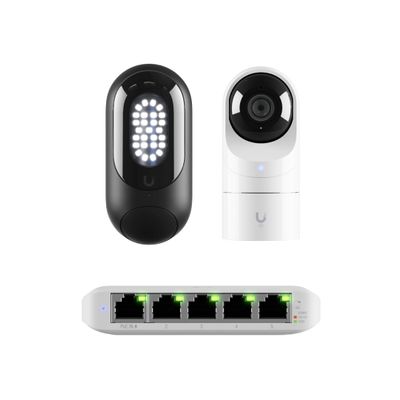 Driveway Guardian Kit (UP-Floodlight + UVC-G5-Flex + Flex-Mini) - Smart Floodlight, HD Weatherproof Camera & Mini Switch | Complete Driveway Monitoring & Lighting Solution