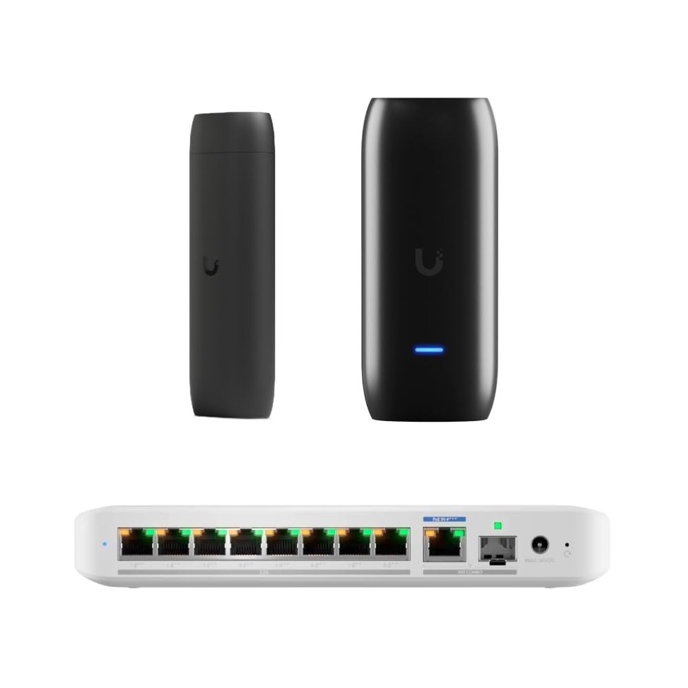 Home Theater Network Kit (Flex-2.5G + UFP-Viewport + UP-AI-Port) Multi-Gigabit Switching, AI Optimization & TV Viewing | High-Speed Entertainment & Security Bundle