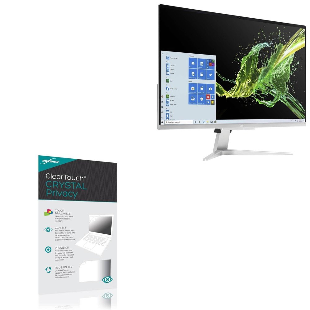 BoxWave Screen Protector Compatible With Acer Aspire C27-962-UA91 - ClearTouch Crystal Privacy (2-Pack), Privacy Screen Protector Flexible Film Clear