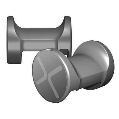 Pemberly Row Plastic Nexus X Tablet Wall Mounting Pegs, Thermo-Plastic, Gray Finish, 0.75" H x 0.75" W x 1" D, Pair for Hanging Tablet Whiteboards, Low-Profile Easy Install System, Made in USA