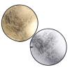 110cm Round Reflector, 2 in 1 Collapsible Photography Reflector with Silver and Golden Sides, Portable Background for Indoor and oor Portrait Photography Fill view 3