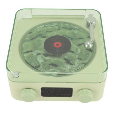 GOWENIC 3 in 1 Cordless Speaker with Night Light and Time Display, Vintage Tape Recorder Design Stereo Sound, with Ambient Water Wave Luminance, for Relaxation Bedroom Living Room Office (Green)