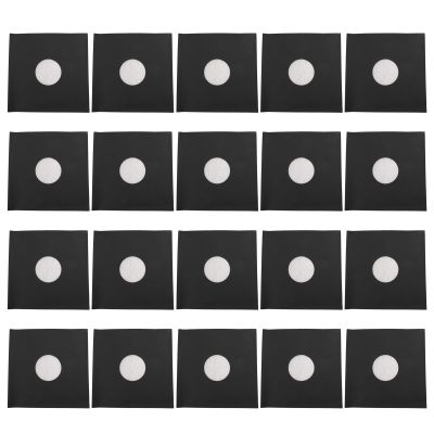 20Pcs 12inch Record Kraft Paper Jackets, Matte Black 350gsm Thick Cardboard Record Covers, ive Outer Sleeves for 33 Records, with Die Cut Center Hole for Label Viewing
