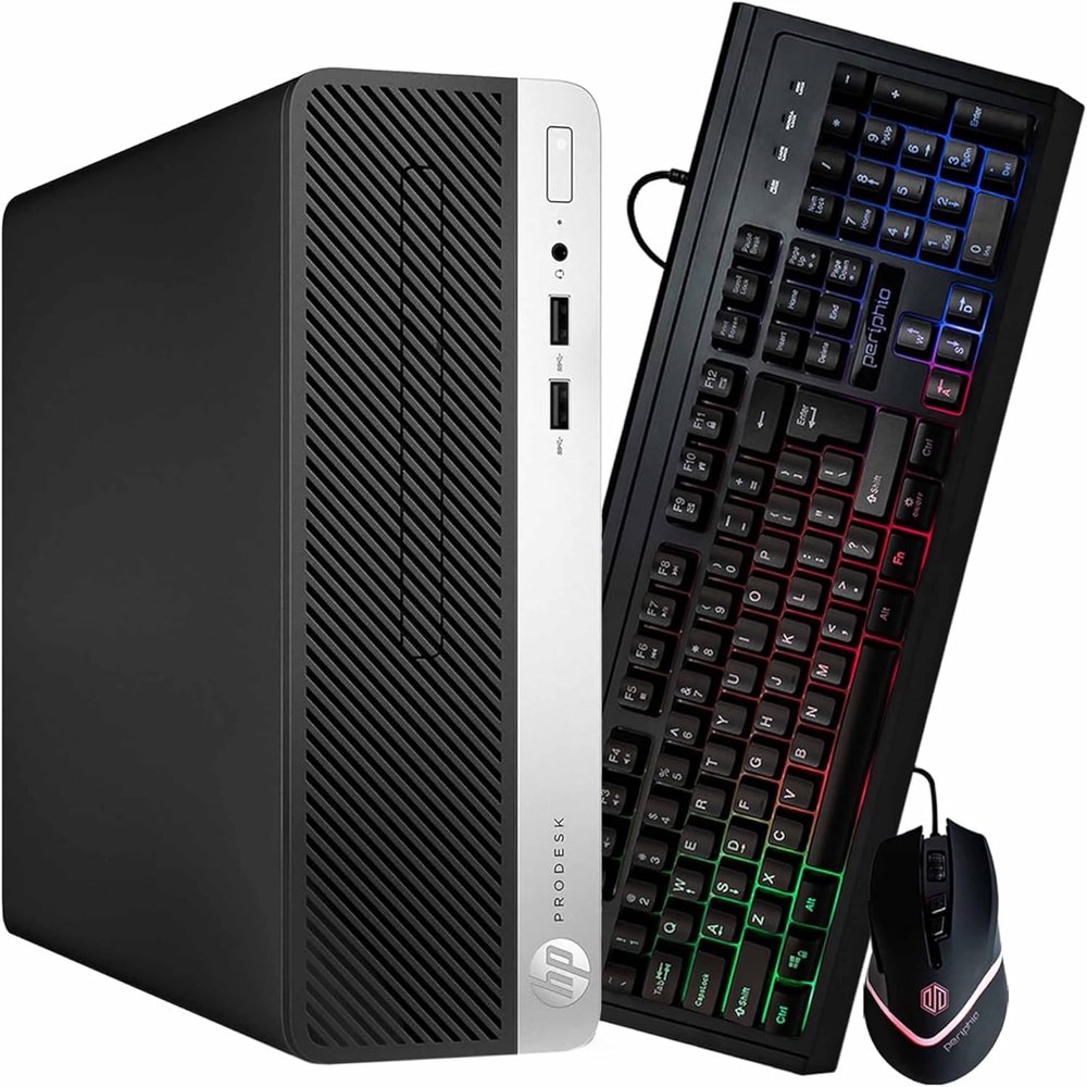 HP ProDesk 400 G6 Desktop PC | Intel Core i5Hexa Core | 16GB DDR4 RAM | 1TB SSD | Windows 11 Pro | RGB Keyboard + Mouse | Office Bundle (Renewed)