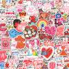 100Pcs Holographic Valentines Stickers for Kids, Heart Valentine's Stickers Bulk for Valentines Day Gifts for Kids Classroom School Exchange,Thickened Backing Vinyl Decals, Party Favors view 1