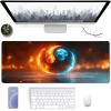 Gaming Mouse Pad Large, Orange Mouse Pad 48x24in, Tai Chi Desk Mat with Non-Slip Rubber Base, Extended XXL Mousepad, Stitched Edges Desk Pad Mat for Computer Office Gaming Accessories, Gifts 7-7692 view 2