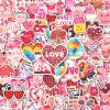 100Pcs Valentines Stickers for Kids, Holographic Heart Stickers Bulk for Valentines Day Gifts for Kids Classroom School Exchange,Thickened Backing Vinyl Decals, Party Favors, Goodie Bags Decorations view 1