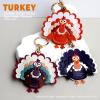 MC Fashion PU Leather Keychain Holder Case Compatible with AirTag, Cute Turkey Charm Key Ring GPS Tracker Case (White) view 2