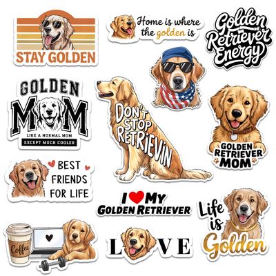 12 Pcs Golden Retriever Stickers Pack, Cute Dog Vinyl Decals with Funny Quotes for Golden Moms, Dog Lovers, Laptops, Water Bottles, Journals, Scrapbooking, and Pet Gift Ideas 7