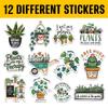 12 Pcs Plant Stickers Pack, Cute Gardening Vinyl Decals with Funny Quotes and Houseplant Designs for Water Bottles, Laptops, Journals, Scrapbooking, and Garden Lovers 2 view 3