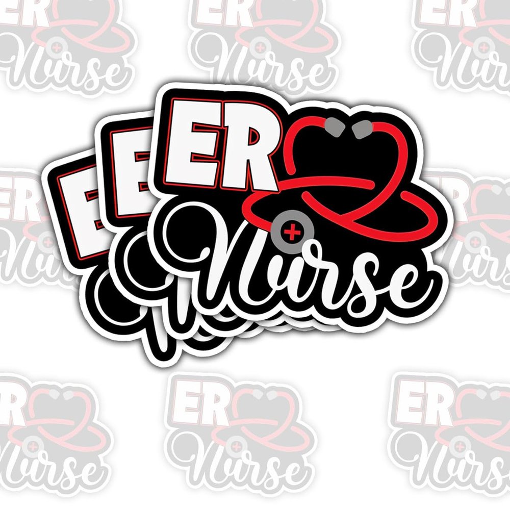 3 Pcs ER Nurse Sticker  Funny Emergency Room RN Quote for Trauma Nurses, Critical Care Staff, and Hospital Workers for Laptop Water Bottle Phone Case Tumbler Kindle Hard Hat Quote Decal Gifts 3"x3" 6
