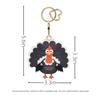 MC Fashion PU Leather Keychain Holder Case Compatible with AirTag, Cute Turkey Charm Key Ring GPS Tracker Case (Black) view 3