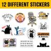 12 Pcs Funny Cat Stickers Pack, Cute Kitty Vinyl Decals with Hilarious Quotes for Cat Moms, Pet Lovers, Laptops, Water Bottles, Journals, Scrapbooking, and Gift Ideas 4 view 3