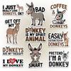 10 Pcs Funny Donkey Stickers Pack  I Love Donkeys, Pretend I'm a Donkey, Donkey is My Spirit Animal  Vinyl Decals for Laptop, Water Bottle, Notebook  Gift for Donkey Lovers, Farmers 4 view 1