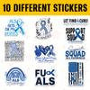 10 Pcs ALS Awareness Stickers  Blue Ribbon Decals ALS Gets on My Nerves, Peace Love Cure, No One Fights Alone, Support Squad, Fuck ALS  Vinyl Waterproof Gifts for Laptop, Bottle 8 view 3
