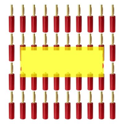 8/40/200PCS 4mm Banana Connector Gold Plated Speaker No Welding Horn Plug for Video Cable Adapter(200 Red)
