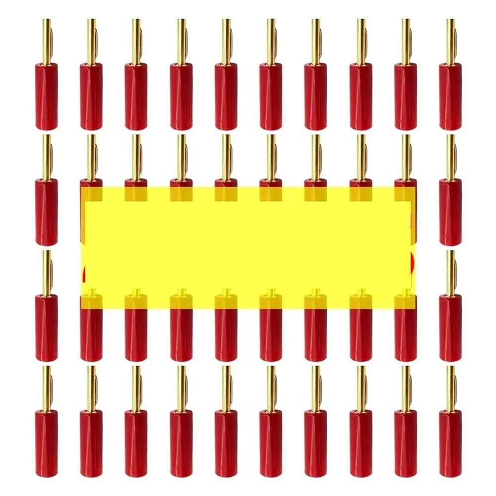 8/40/200PCS 4mm Banana Connector Gold Plated Speaker No Welding Horn Plug for Video Cable Adapter(200 Red)