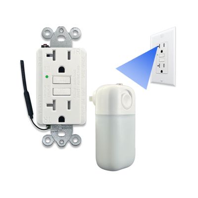 4K WiFi Wall GFCI Outlet Security Night Vision Camera | Real Functional Power Outlet | Selectable Lens Orientation (Forward/Upward/Downward) (Downward View+ Infrared Light)