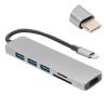 6 in 1 Type C to HD Multimedia Interface Hub Adapter, USB 30. Converter with 4K Resolution, Aluminum Alloy Type C Hub for Pro Air, Laptop, Smartphone, Plug and Play view 3