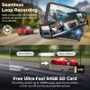 Dual 4K Dash Cam Front and Rear - Free 64G SD Card, 2160P+2160P UHD Dash Camera for Cars, Dashcam with 176+160 Wide Angle, 3.5'' IPS Screen Dashcam, G-Sensor, WDR, Night Vision, 24H Parking Monitor view 4