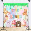 10x7ft Sweet Sassy and Seven Birthday Backdrop for Photography, Pastel Donut Theme Party Background Girls 7th Birthday Decorations Photoshoot Studio Props Fabric view 2