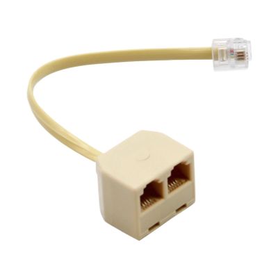 ABKMXZKD WSFS Hot 2 Ports 6P4C RJ11 Female to Male Telephone Cable Splitter Adapter