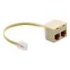 ABKMXZKD WSFS Hot 2 Ports 6P4C RJ11 Female to Male Telephone Cable Splitter Adapter view 2