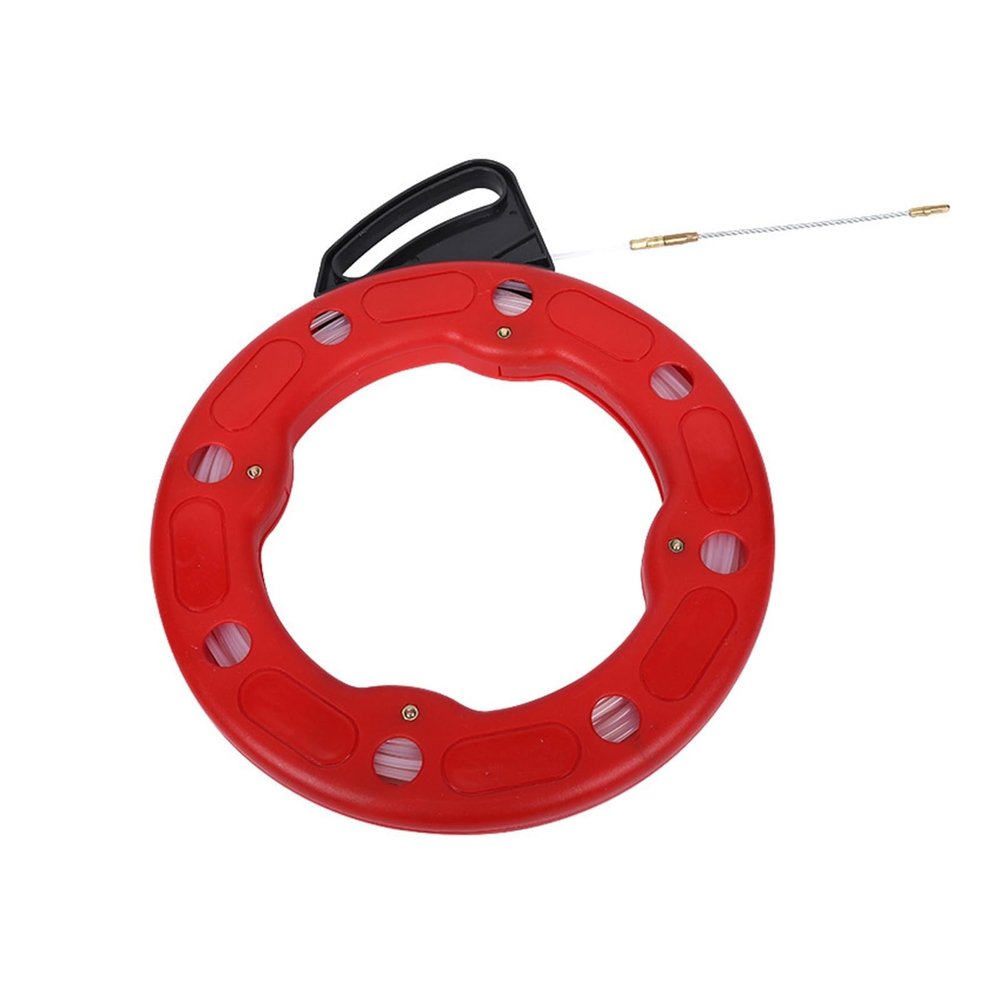 4mm 10/15/20/25/30m Cable Puller Fish Tape Reel Puller Fiberglass Nylon Conduit Ducting Rodder Pulling Wire Cable Fishing Tool(4mm x 30M)