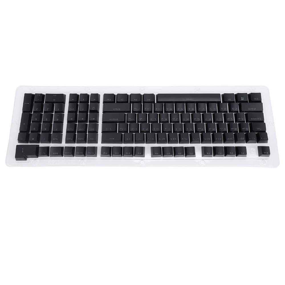 112 Keys Arabic Keyboard Keycaps Durable ABS Material Keyboard Keycaps Set for Backlit, Suitable for Arabic Speakers, for 61 64 68 84 87 96 98 100 104 108 (Black)