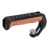 Acouto Camera Top Handle with 3 Cold Shoes Wooden Top Handle with 1/4" 3/8" Threaded Hole Ergonomic Aluminum Alloy Camera Professional Video Accessories Stabilizers view 3