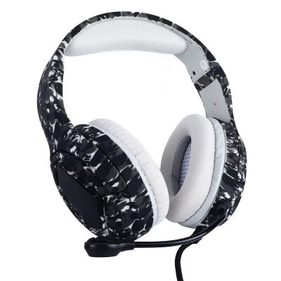 ANGGREK Wired Gaming Headset, Omnidirectional OverEar Moderate Cable Length for Home Use (Cool Black Camo)