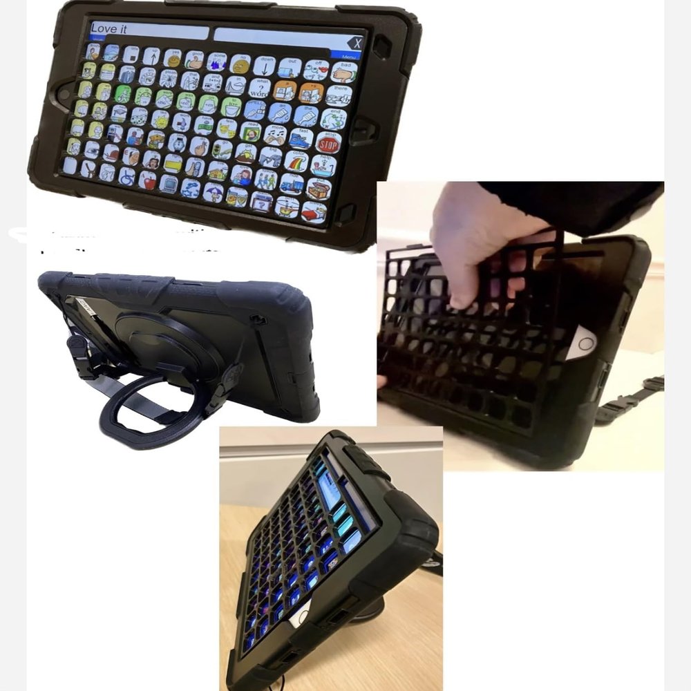 AAC Keyguard & Batyue Ring Stand Case for iPad 10.9 (10/11th Gen, 11-inch (A16), iPad Pro 11, iPad Air 5) | LAMP Words for Life, TouchChat, Proloquo2Go, etc. (iPad and Applications not Included)