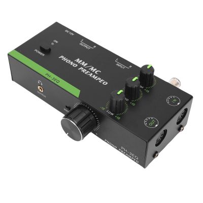 Keenso Phono Preamp, Aluminum Alloy Adjustable Preamplifier, MM MC for Turntables, Enhanced Sound Quality with Frequency Control for Audiophiles (US Plug)