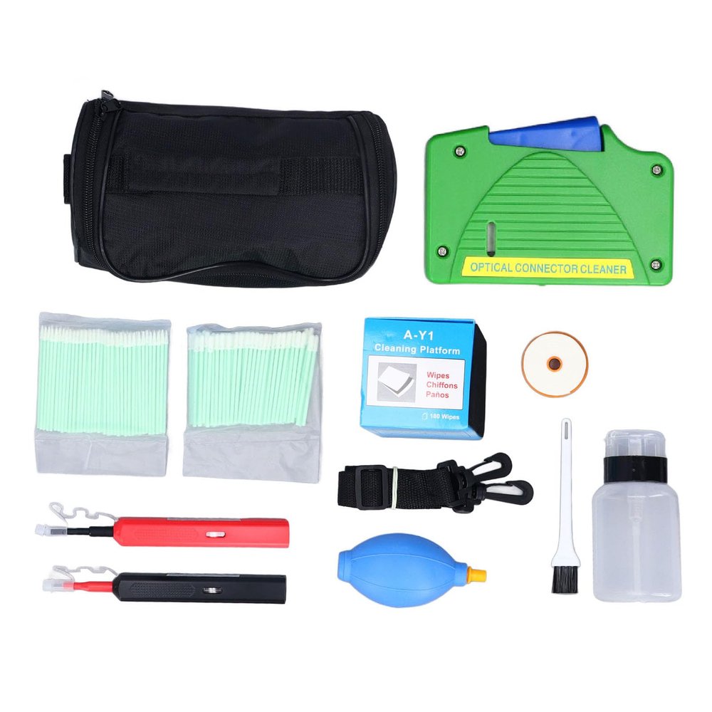 BORDSTRACT Fiber Optic Cleaning Tools Efficiently Removes with Portable Storage Bag for SC FC ST LC MU Connector