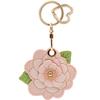 MC Fashion PU Leather Keychain Holder Case Compatible with AirTag, 3D Camellia Floral Charm Key Ring GPS Tracker Case (Pink) view 1