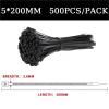 250PCS/SET Self-locking Plastic Nylon Cable Tie 5 * 150-400mm Black Fastening 8 * 200-500mm Larg Zip Wrap Strap Tie(5x200mm) view 2