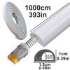 393in Cable Protector Cord Cover Floor Cord Hider with Self-Adhesive Backing Free-Cut to Any Length & Seamless Splicing(White) view 2