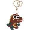 MC Fashion PU Leather Keychain Holder Case Compatible with AirTag, Cute Crocodile GPS Tracker Case Charm Key Ring (Brown) view 1