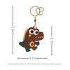 MC Fashion PU Leather Keychain Holder Case Compatible with AirTag, Cute Crocodile GPS Tracker Case Charm Key Ring (Brown) view 3