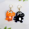 MC Fashion PU Leather Keychain Holder Case Compatible with AirTag, Cute Crocodile GPS Tracker Case Charm Key Ring (Black) view 2