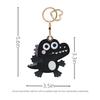 MC Fashion PU Leather Keychain Holder Case Compatible with AirTag, Cute Crocodile GPS Tracker Case Charm Key Ring (Black) view 3