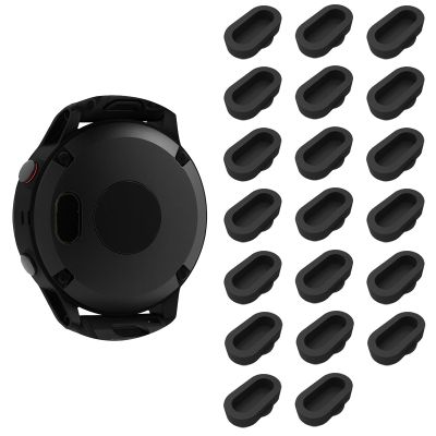 Black Charger Port Protector for Fenix Silicone Dust Plug Compatible for Garmin Fenix 8/7/7S/7X/6/6S/6X/5/5S/5X Plus, Instinct 2/3, Forerunner 45/245/945, Venu 2/3, Vivoactive 3/4/5