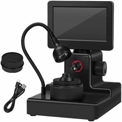 High-Definition Diamond Girdle Viewer, 360 Rotatable Digital Microscope with LED Light for Jewelry Inspection and Gemstone Analysis, for Professionals and Hobbyists