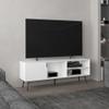 63" Wide TV Stand with One Cabinet, Three Open Shelves, Cable Management, Living Room, TV Room,for The Living Room view 1