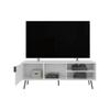 63" Wide TV Stand with One Cabinet, Three Open Shelves, Cable Management, Living Room, TV Room,for The Living Room view 3
