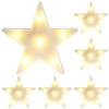 6 Pcs LED Stars Night Light Can Be Hung On The Wall Kids Room Room Light, Suitable for Birthday Party Holiday Decoration Baby Room Nursery Decoration (White Star-6pcs) view 1